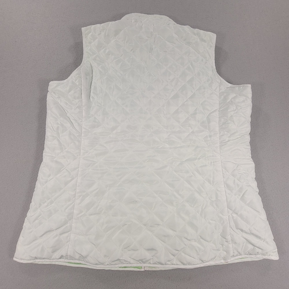 Magnolia Lane Masters Golf Quilted Reversible Puffer Vest White Green Women's L - Picture 7 of 12